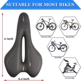 img 1 attached to 🚲 ANBOVES Gel Mountain Bike Seat Cushion for Men and Women - Comfortable and Waterproof Bicycle Saddle Replacement for MTB, Stationary Exercise, Outdoor and Road Bike