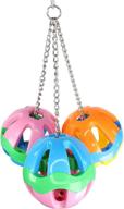 🐦 durable & colorful 3-ball bonka bird toys for large parrots: amaze your eclectus, amazon, hyacinth & cockatoo! logo