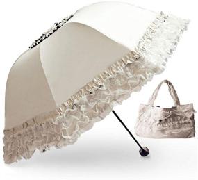img 4 attached to Princess Ultraviolet Proof Folding Umbrella Parasol（Rice Umbrellas for Folding Umbrellas