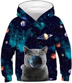 img 3 attached to 👕 Heymiss 3D Digital Printed Hoodies: Stylish Kids Fashion Pullovers with Pockets | Boys & Girls | Sizes 4-15Y