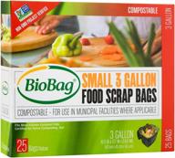 🌱 biobag (usa) original compostable bag, 3 gallon, 300 count - 100% certified kitchen food scrap bags логотип