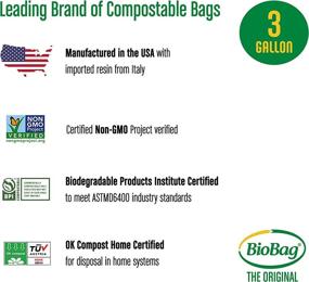 img 2 attached to 🌱 BioBag (USA) Original Compostable Bag, 3 Gallon, 300 Count - 100% Certified Kitchen Food Scrap Bags