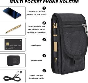 img 2 attached to 📱 Large Smartphone Pouch: Tactical Phone Holster for Hiking, Camping, and Barbeque - Men's Waist Pocket & Tool Holder