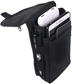 img 4 attached to 📱 Large Smartphone Pouch: Tactical Phone Holster for Hiking, Camping, and Barbeque - Men's Waist Pocket & Tool Holder