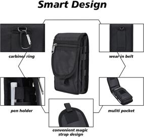img 1 attached to 📱 Large Smartphone Pouch: Tactical Phone Holster for Hiking, Camping, and Barbeque - Men's Waist Pocket & Tool Holder