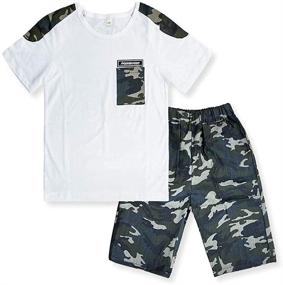 img 3 attached to 👕 Boys' Clothing Sets - Camouflage Outfits Clothes with Sleeves - Pieces of Camouflage Clothes