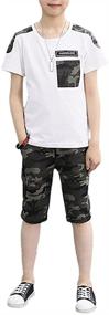 img 4 attached to 👕 Boys' Clothing Sets - Camouflage Outfits Clothes with Sleeves - Pieces of Camouflage Clothes