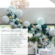 🎈 green and metallic gold balloon garland arch kit - ideal for baby showers, new year's parties, birthdays, weddings, and more - 134pcs логотип