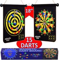 🎯 nomnom toys magnetic dart board for kids - double sided game set for safe indoor/outdoor fun! best toy gifts for kids 5-14 years логотип