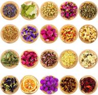 🌸 premium assorted 20-pack dried flower herbs - rosebuds, lavender, chrysanthemum, and more for soap making, candle crafting, resin jewelry, bath enhancements, nail lip gloss creation logo
