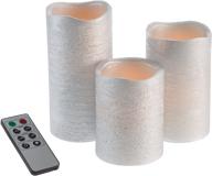 🕯️ flameless led pillar candles with remote (set of 3) - lavish home, silver metallic логотип