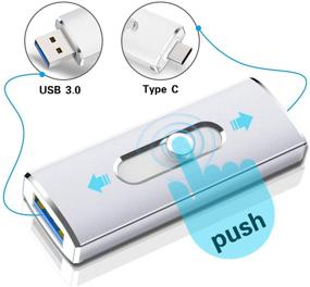 img 2 attached to 🔌 64GB Флеш-накопитель: Aiibe Thumb Drive Память Стик Jump Drive Pen Drive 64 ГБ USB 3.0 Type C Механизм открытия без колпачка Двойной USB OTG для USB C смартфонов, Samsung Galaxy S8 S9, планшета, Mac и ПК