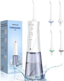 img 4 attached to 🚿 Portable Rechargeable Water Dental Flosser - Cordless Oral Irrigator with 3 Modes, 15 Levels - IPX7 Waterproof Teeth Cleaner for Home and Travel