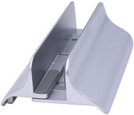 💻 frassie adjustable vertical laptop stand: sleek aluminum dock holder for all laptops, surface, ipad - silver logo