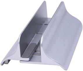 img 4 attached to 💻 Frassie Adjustable Vertical Laptop Stand: Sleek Aluminum Dock Holder for All Laptops, Surface, iPad - Silver