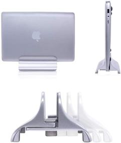 img 3 attached to 💻 Frassie Adjustable Vertical Laptop Stand: Sleek Aluminum Dock Holder for All Laptops, Surface, iPad - Silver