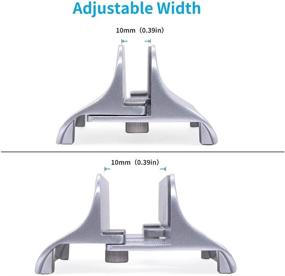 img 2 attached to 💻 Frassie Adjustable Vertical Laptop Stand: Sleek Aluminum Dock Holder for All Laptops, Surface, iPad - Silver