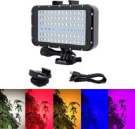 dive light suptig video lighting for underwater use - 72 led lights compatible with gopro canon nikon pentax panasonic sony samsung slr cameras. offers 5 illuminating colors and waterproof up to 147ft(45m). logo