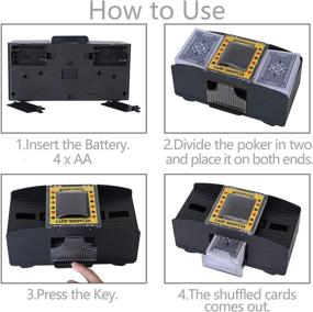 img 2 attached to Alysontech Bemecato Automatic Card Shuffler - Battery Operated Electric Card Shuffler for Poker/Blackjack/UNO - Perfect for Family Gatherings and Party Games