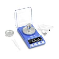 toolour digital milligram scale for jewelry, powder, gold and carat - 50g x 0.001g - usb/battery powered with calibration weight, weighing pan, and tweezers - 8 modes logo