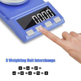 img 1 attached to Toolour Digital Milligram Scale for Jewelry, Powder, Gold and Carat - 50g x 0.001g - USB/Battery Powered with Calibration Weight, Weighing Pan, and Tweezers - 8 Modes