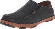 👞 olukai nubuck leather slip-ons: moisture-wicking weather men's shoes for loafers logo