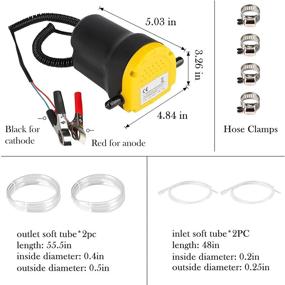 img 3 attached to 🛢️ Enhanced 80W 12V Oil Extractor Pump, EONLION Diesel Fluid Transfer Pump with 4 Hose Hoops for Secure Attachment, Ideal for Car, Boat, Motorcycle, Truck, RV, ATV, and Riding Mower Oil Changes