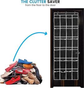 img 1 attached to 👠 ZOBER 24-Pocket Over-The-Door Shoe Organizer - Maximize Shoe Storage, Accessories, Toiletries, and Laundry Items - 64" x 18