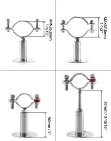 img 1 attached to 🔧 QWORK 1.25-Inch Wall/Ceiling Mount Pipe Support – 1 Unit, Adjustable Stainless Steel Bracket Clamp, Perfect for Fixing Pipes, Tubes, or Rods