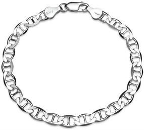 img 4 attached to Sterling Polished Italian Mariner Bracelet