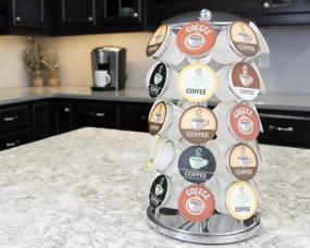 img 1 attached to ☕ Nifty Coffee Pod Carousel - Compact K-Cup Storage, 35 Pod Pack Organizer, 360-Degree Swivel, Lazy Susan Design, Sleek Chrome Finish, Ideal for Home or Office Kitchen Countertop