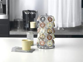 img 2 attached to Кофейный подставка Nifty Coffee Pod - компактное хранение K-Cup, органайзер для 35 поддонов, вращение на 360 градусов, дизайн ленивой Сьюзан, элегантное хромированное покрытие, идеально для домашней или офисной кухни на столешнице.