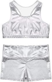 img 2 attached to 🤸 Moily Metallic Gymnastics Bottoms for Girls' Active Wear