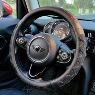 🚗 pinctrot steering wheel cover with 3d honeycomb anti-slip design - enhanced grip, universal 15 inch (wine red) logo