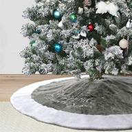 🎄 тримисленд 36-дюймовый роскошный искусственный меховой коврик для елки: двухслойный снежинка - мягкое новогоднее праздничное украшение в сером цвете. логотип