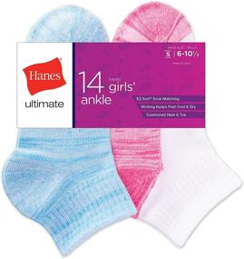img 2 attached to 🧦 Stay Cool and Comfortable with Hanes Ultimate Girls' Cool Comfort 14-Pair Ankle Socks
