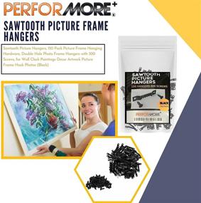 img 1 attached to PERFORMORE Sawtooth Picture Hangers 150 Pack - Securely 🖼️ Hang Your Artwork, Photos, and Décor with this Complete Hardware Set