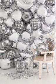 img 2 attached to 🎈 10-Piece Set of Silver Foil Moon Balloons, Silver Star and Large 4D Round Metallic Balloons, Various Sizes - Ideal for Birthday Parties, Baby Shower Decorations