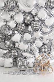 img 4 attached to 🎈 10-Piece Set of Silver Foil Moon Balloons, Silver Star and Large 4D Round Metallic Balloons, Various Sizes - Ideal for Birthday Parties, Baby Shower Decorations