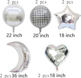 img 1 attached to 🎈 10-Piece Set of Silver Foil Moon Balloons, Silver Star and Large 4D Round Metallic Balloons, Various Sizes - Ideal for Birthday Parties, Baby Shower Decorations