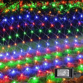 img 4 attached to 🎄 FUNPENY Christmas 360 LED Net Lights, 12 FT x 5FT Christams Outdoor String Lights with 8 Modes, Waterproof & Connectable Xmas Decorations for Indoor Bushes, Garden Party, and Holiday Decor - Multi Colored