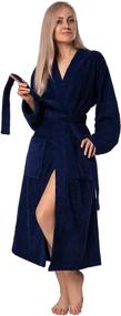img 4 attached to 👘 Organic Kimono Robe for Women - Soft Terry Turkish Cotton Bathrobe, Certified Organic