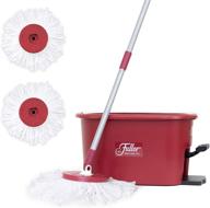 🧹 enhanced fuller brush spin mop system - effortless wringer, 360° spinning action - streak-free floor cleaning - vibrant ruby red (includes 2 bonus mop refill heads) logo