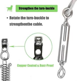 img 1 attached to 🐕 Highland Farms Select Dog Tie Out Aerial Run Trolley System - Heavy Duty 100ft Cable with 10ft Pulley Runner Line for Dogs up to 75lbs, Ideal for Yard, Camping, Outdoor Activities