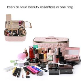 img 3 attached to 💄 BAGSMART Large Soft Pink Makeup Bag - Cosmetic Travel Toiletry Organizer Case for Women