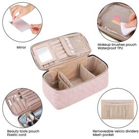 img 2 attached to 💄 BAGSMART Large Soft Pink Makeup Bag - Cosmetic Travel Toiletry Organizer Case for Women