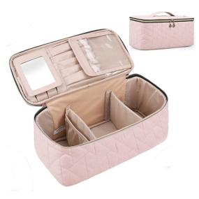 img 4 attached to 💄 BAGSMART Large Soft Pink Makeup Bag - Cosmetic Travel Toiletry Organizer Case for Women