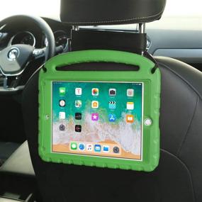 img 3 attached to HDE iPad 9.7 2017/2018 Kids Case - Shockproof Handle Stand with Built-in Screen Protector and Bumper Cover for 5th and 6th Generation iPads - Shoulder Strap Included (Green)