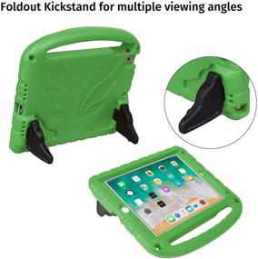 img 2 attached to HDE iPad 9.7 2017/2018 Kids Case - Shockproof Handle Stand with Built-in Screen Protector and Bumper Cover for 5th and 6th Generation iPads - Shoulder Strap Included (Green)