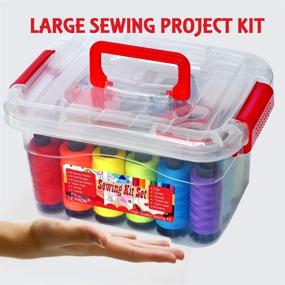 img 1 attached to Complete 127-Piece Sewing Kit: All-In-One Sewing Supplies, Scissors, Buttons, Pins, Measuring Ruler, Thread Guide, Thimble Fixing, Sewing Accessories, Travel Equipment